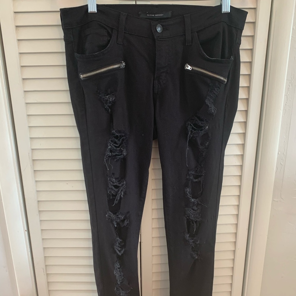 FLYING MONKEY BLACK SKINNY JEANS 29